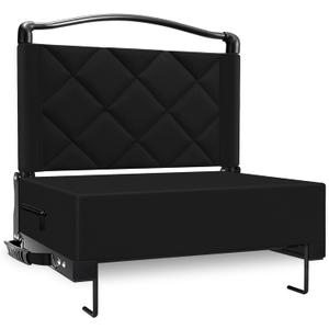 Stadium Seats with Back Support Cushion, Folding Stadium Seats for Bleachers Hold up 400lbs, Wide Bleacher Seat with Shoulder Strap & Handle Comfort for Sports Events (Black, 1pcs)