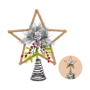 Christmas Tree Topper, Metal Large Star Christmas Tree Topper for Festive Party Home Ornaments, 3D Treetop for Xmas Holiday Decor