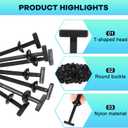 200Pcs Nylon Universal Cable Tie Buckle, Ziplock Pro Car Button Grip Ziptie Lock Clips, Strap Style Self-Locking Zip Tie for Automotive Bumper Fender Liner Auto Body Trim Panel Fastener Push Rivets