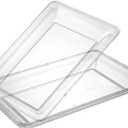 Plasticpro Plastic Serving Trays - Serving Platters Rectangle 10 X 14 Disposable Party Dish Crystal Clear Pack of 4