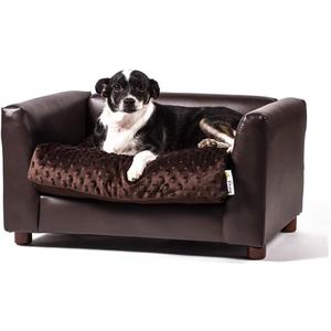 Keet Fluffy Deluxe Pet Bed Sofa Chocolate Small (Medium)