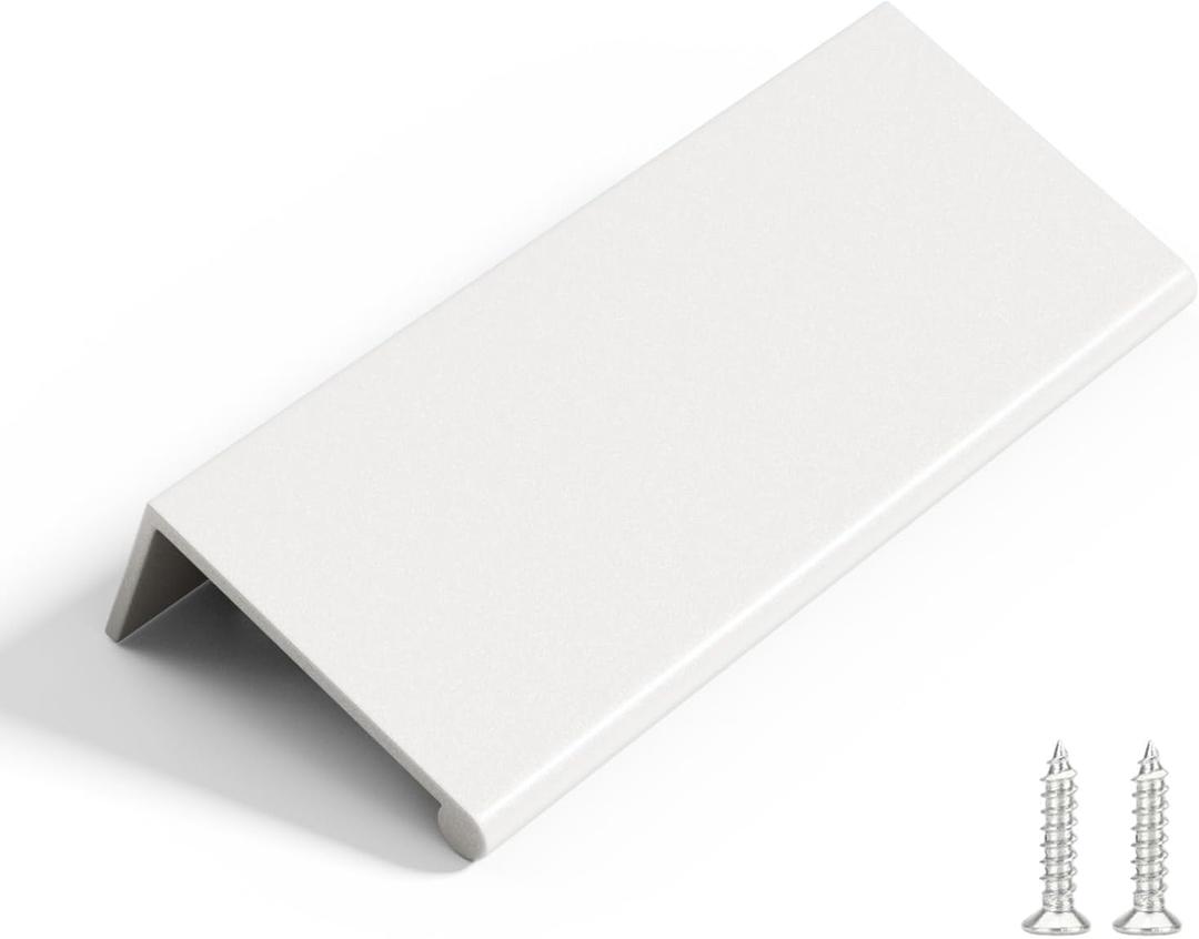 Rergy 10 Pack 3 INCH Cabinet Pulls White Finger Pulls, White Edge Pulls for Cabinet Kitchen Cabinet Edge Pulls, 76mm Cabinet Finger Pulls