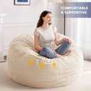 MAXYOYO Bean Bag Chair for Adults, Large 5 ft Bean Bag Chair with Foam Filling, Ultra Soft Fur Lazy Sofa for Living Room, Bedroom, Machine Washable Cover