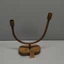 Main + Mesa Asymmetrical Wood and Metal Candle Holder (13.75"H)