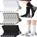 20 Pairs Crew Athletic Socks for Kids Breathable Cushion Crew Socks for Kids Sport Running Traveling 4-8Y