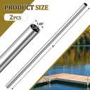 2 Pack 4 Feet Galvanized Steel Dock Pipe, 1.65" Od 1.42" Id, 0.118" Wall Thickness, Marine Piling for Boat Mooring, Pier Construction, Waterfront Deck Posts & Bollards Rust