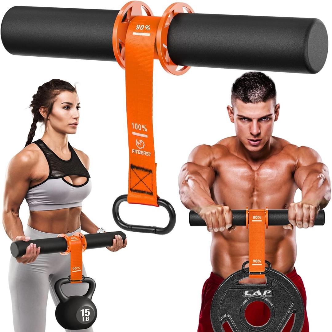 FitBeast Forearm Strengthener & Wrist Roller - Forearm Strength Trainer with Thickened Anti-Slip Grip Handles&Adjustable Strap, Perfect for Forearm Exercising, Boosting Grip Strength, Muscle Building (Orange)