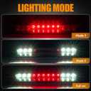Third 3rd Brake Light LED for 1999-2016 Ford F250 F350 F450 F550 Super Duty, High Mount Rear Brake Lights Assembly for 99-16 F-250-F-550, 1993-2011 Ford Ranger Cab Cargo Stop Light (RED)