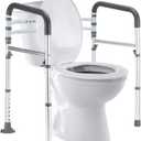 FSA/HSA Eligible Toilet Safety Rails, Adjustable Toilet Frame for Elderly, Seniors, Handicap & Disabled, Foldable Handicap Toilet Handles Fit Any Toilets (300 LB)