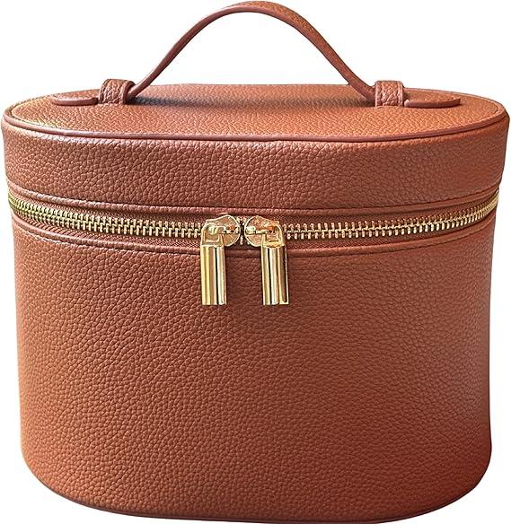 JAZD Vanity Case Makeup Bag with Removable Organizer Divider, Travel Toiletry Cosmetic Organizer for Women