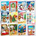 Decorably 20 Pack 5x7in Funny Christmas Cards with Envelopes and Stickers, 10 Charming Holiday Designs Seasons Greetings for Family, Friends & Loved Ones with Printed Message - Gifting, Mailing