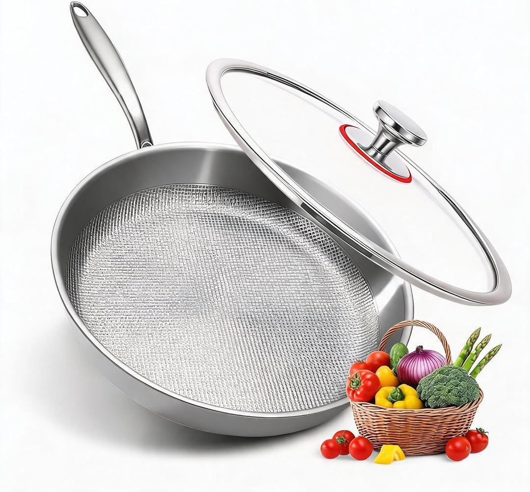 9.4'' Titanium Pans for Cooking Pure Healthy Titanium Frying Pan