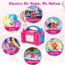 AGPTEK Electric Air Balloon Pump, 110V 600W Rose Red Portable Dual Nozzle Inflator/Blower for Party Decoration