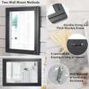 AAZZKANG Wood Framed Mirror Rectangular Mirrors for Wall Black Large 26"x18" Decorative for Bedroom Living Room Bathroom Home Entyway Hanging