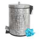 Autumn Alley Rustic Farmhouse Bathroom Trash Can - Pet Proof Galvanized Trash Can with Soft-Close Lid and Pedal for Rustic Bathroom Accessories, Kitchen Waste Basket, Country Home Dcor, 5L, 1.3 Gal.