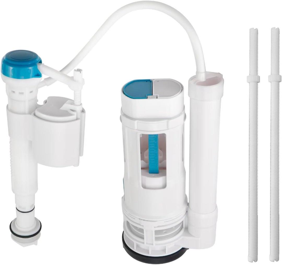 T Tulead Toilet Repair Kit Flush Valve Replacement Parts Flush Valve 8.27" Height(Including Washer), Fill Valve Thread 23mm/0.9", Drain Outlet Dia: 64mm/2.52"