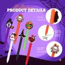 24 Pcs Halloween Pens Funny Pumpkin Skull Heads Ghost Bat Shape Pens Bulk Retractable Black Ink Halloween Birthday Party Gifts for Kids Students Office Supplies School Stationery