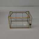 Glass Wedding Card Box with Slot, 12.5'' Large Clear Card Box Gold Brass Gift Card Storage Box with Lock Perfect for Wedding Receptions, Baby Shower, Birthday Party, Bridal Shower