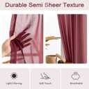 Pinch Pleated Sheer Curtains 84 Inch Length 2 Panels Set, Winery Semi Voile Sheer Curtains for Bedroom Living Room Pinch Pleated Soft Touch Light Filtering Drapes(Winery, 42 W x 84 L, 2 Panels)