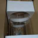 2 PCS 1.5 Gallon Drink dispenser, Glass Beverage Dispenser With Wood Stand, Large Water Drink Dispensers for Parties With Stainless Steel Spigot, Ideal for Lemonade,Juice, Tea, and Party Drinks