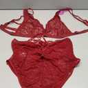 Avidlove Sexy Lingerie for Women High Waist Bra and Panty Set Strappy Babydoll Bodysuit (XX-Large, Cardinalred)