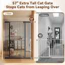 Fldofaves 57" Extra Cat Gate, Fits 29.5"-43" Wide Openings, Pressure Mounted Auto Close Tall Dog Gate with Ultra Narrow Bar Spacing, No Drill Dog Gate for Doorways, Stairs, Hallways