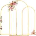 Toolterritary Wedding Arch Backdrop Stand 7.2FT, 6.6FT, 6FT Set of 3 Gold Metal Balloon Arch Stand with Stable Base, Banner Stand, Photography Backdrop, Party, Birthday, Baby Shower Decor