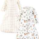 Hudson Baby Unisex Baby Cotton Long-Sleeve Wearable Sleeping Bag, Sack, Blanket (0-3 Months, Boy Woodland Pals Long Sleeve)