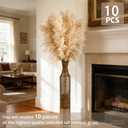 55inch 10pcs Dried Pampas Grass Decor Tall-Tall Pampas Grass for Floor Vase,Brown Large Pompas Grass Floral-Long Fluffy Pompas Grass for Living Room,Corner,Farmhouse,Wedding and Boho Home Decor