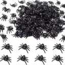 4 x MYUBWTF 120 PCS Mini Fake SpiderPlastic in Colour Spider Toys, Simulated Insect Toys for Funny Prank Spider and Joke Halloween Party Supplies (Black)