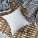 Oubonun 20 x 20 Throw Pillow Inserts (Set of 2) with 100% Cotton Cover - 20 Inch Square Interior Decorative Sofa Pillow Insert Pair - White Couch Pillow
