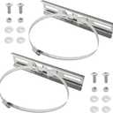 2Pcs Pole Mounting Kits (7.8"x1.9" Bracket 200x48mm), 304 Stainless Steel Brackets with Cable Clamps for Circuit Breaker Box Outdoor Waterproof Junction Box Electrical Boxes