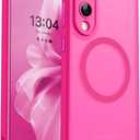 CANSHN Designed for Samsung Galaxy S25 Edge Case (2025) [Full Camera Protection] [Compatible with Magsafe] Translucent Matte Back Protective Phone Cover, Hot Pink