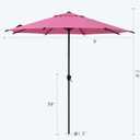 Abba Patio 9FT Lyon Outdoor Patio Umbrella Outdoor Table Umbrella with Crank Market Umbrella 8 Sturdy Ribs UV Protection Waterproof and Push Button Tilt for Garden Deck Backyard Pool,Pink