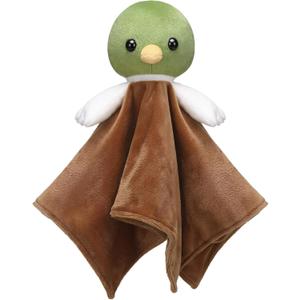 15 Inches Cute Mallard Duck Security Blanket Soft Mallard Duck Stuff Lovely Plush Sleeping Snuggle Gifts Nursery Baby Shower Decor for Newborn Toddler Stuffed Snuggle Toy Animal