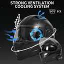 Bluetooth Modular Motorcycle Helmets with Tail Lights, DOT Approved Flip Up Full Face Motorcycle Dual Visor Helmet, with Dual Speakers and Microphone, for Adults Men and Women (Glossy Black, L)