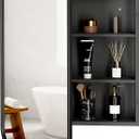 16"x24" Black Bathroom Medicine Cabinet Rounded Rectangle Mirror
