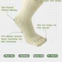 5 Pairs Women's Mid Calf Yoga Socks Non Slip Five Toe Medium Cushion Cotton, Dot Rubber Sole for Pilates, Dance, Barre, Gym Girl's Barefoot Soft Boot Socks