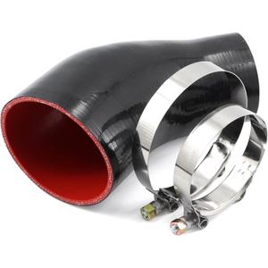 45 Degree ID 3 to 4 inches Elbow Silicone Reducer Coupler Hose 4 Ply Polyester Reinforcement with 2 Steel T Clamps for Intercooler Turbo Intake Pipe