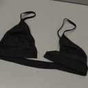 MakeMeChic Lace Bralettes for Women Sexy Bras Sheer Deep V Front Closure Bra, Small, Black