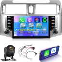 4+128G Android 15 Car Stereo for Toyota 4runner 2010-2021, 9 Inch IPS Touchscreen Radio with Wireless Carplay & Android Auto/EQ/5GHz WiFi/GPS/SWC + AHD Rear View Camera
