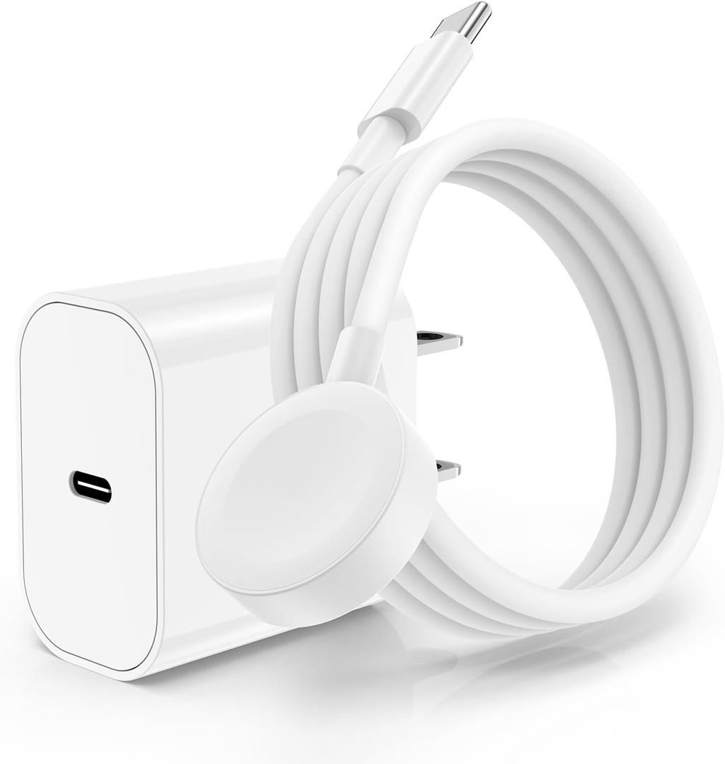 Apple Watch Charger with USB C iPhone Fast Charger Block Plug, Magnetic iWatch Fast Charging Cable Cord 6ft and Type C Charger for Apple Watch Series Ultra 2/Ultra/Series 11/10/9/8/7/SE/6/5/4/3/2