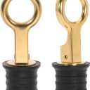 Boat Drain Plug - O-Handle Snap Plug, Brass/Stainless Steel, Rubber