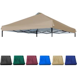 10x10 Canopy Replacement Top with Air Vent Silver Coated for Straight Leg Canopy Frame, (Khaki)