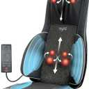 Mynt FSA HSA Eligible 3D Shiatsu Neck and Back Massager for Chair with 10 Deep Kneading Nodes, Adjustable Black Back and Neck Massager with Heat, Portable Spot Massage Chair Pad with Compression