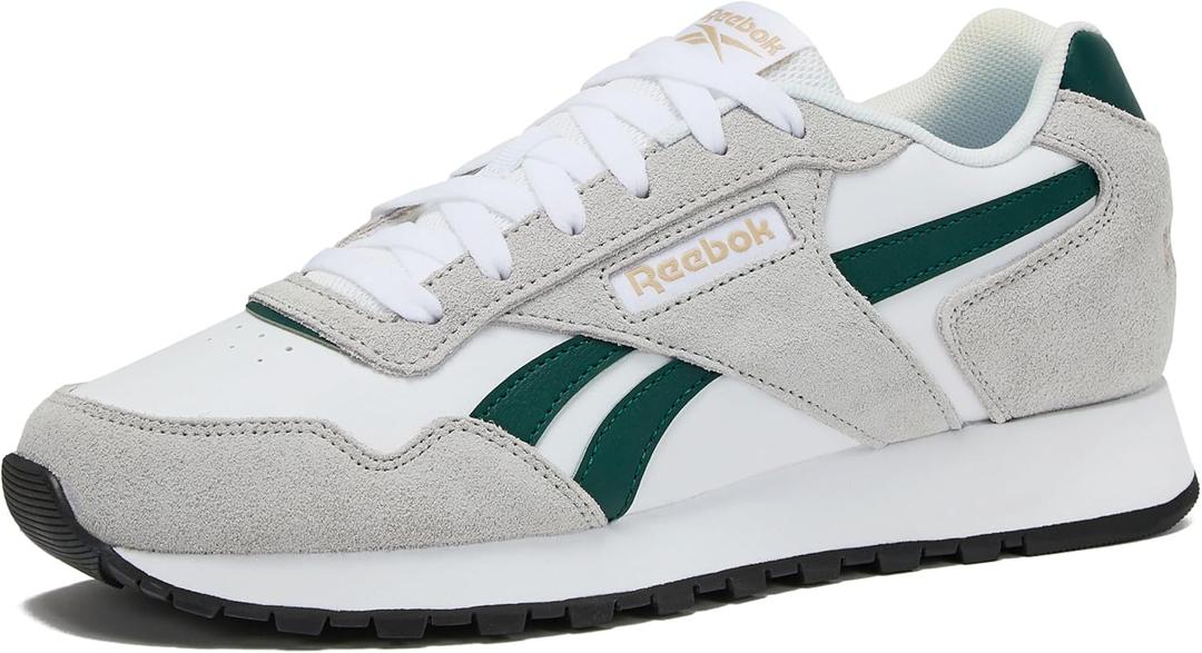 Reebok Men's Glide Sneakers (15, White/Collegiate Green/Grey 1)