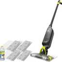 Shark VACMOP Cordless Hard Floor Cleaner, Vacuum and Spray Mop, Powerful Suction, Lightweight, LED Headlights, Includes 4 Disposable Pads, 12oz Multi-Surface Cleaning Solution, Gray, VM252