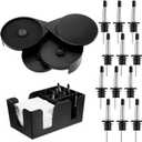 Mifoci 3 Tier Bar Glass Rimmer Bartender Tool Salt Rimmer for Cocktails Margarita 12 Pcs Stainless Steel Classic Bottle Pourers and Bar Caddy Set with 6 Compartments for Bartender Accessories Party