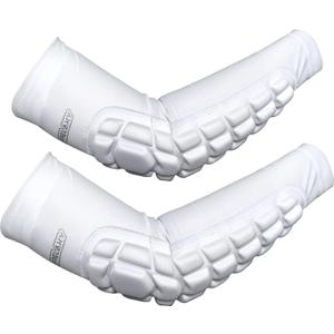 Frelaxy Padded Elbow Forearm Sleeves 2 Pack Compression Crashproof Arm Pads for Football Basketball Volleyball Soccer