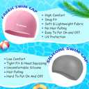 HIPPOPEA Hair Snug Fabric Swim Cap, High Elasticity Cloth Swimming Cap, Breathable, Lightweight & Comfortable, Fit Both Long Hair and Short Hair for Women Men Boy Girl